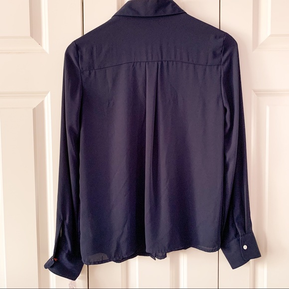 Nanette Pleated chiffon button down blouse - Picture 5 of 5